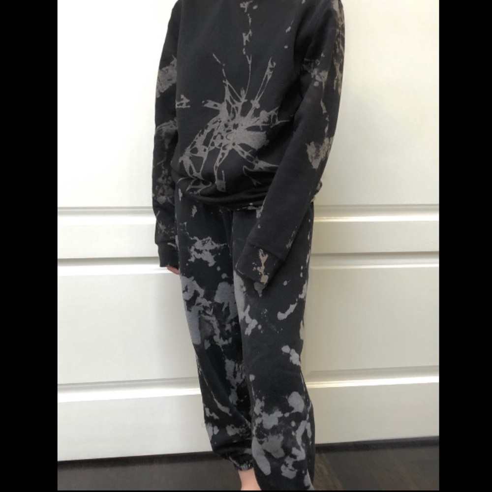 One of a kind reverse tie dye sweatset.FOR CHARITY